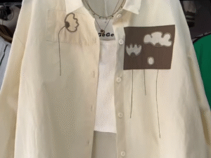 Oversized Printed Crepe Shirt for Women – Long, Stylish, Comfortable