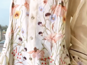 Premium Women’s Twill Shirt – Subtle Floral Patterns for Effortless Sophistication