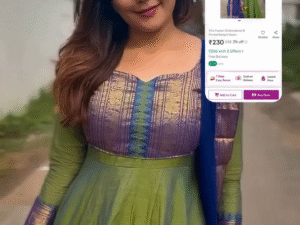 Chic Fusion Embroidered & Printed Delight Gown – ₹230