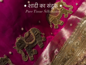 This Pink Banarasi Tissue Silk Saree, Adorned With Intricate Hand Embroidery