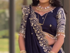 Blue Wedding Wear Heavy Georgette Embroidery Work Lehenga Choli ✨💙