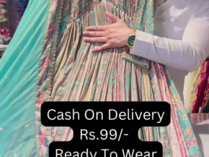 Sea Blue Chinon Heavy Alia Anarkali Gown With Beautiful Sequence Work Duppata