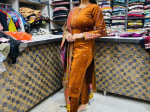 Premium Cotrize Stretchable Suit with Heavy Shawl