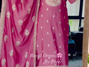 Ethnic Motifs Embroidered Zari Chanderi Cotton Kurta With Trousers & Dupatta