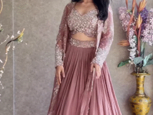 🌸 Dusty Rose Pink Embroidered Lehenga Set – Elegance Redefined 💫✨