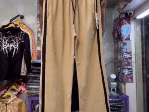 Premium Beige Side-Stripe Track Pants – Trendy Streetwear Joggers for Men (Comfort Fit Trouser) 🤎👖