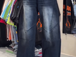 Men’s Premium Baggy Fit Denim Jeans – Dark Blue Wide Leg Streetwear Pants (Vintage Wash Edition) 👖🔥😎