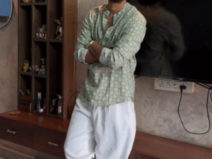 Men’s Premium Printed Kurta Shirt – Trendy Casual Ethnic Wear (Modern Desi Style Edition) 💙👕✨