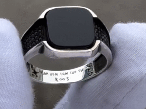 Premium Black Stone Silver Ring – Men’s Luxury Signet Ring (Stainless Steel Classic Edition) 🖤💍✨
