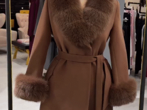 Luxury Brown Fur Collar Winter Coat – Premium Belted Long Coat for Women (Royal Elegant Edition) 🤎🧥✨👑