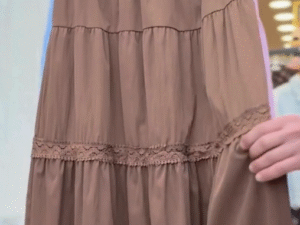 🤎 Effortless Elegance: Brown Solid Tiered Maxi Skirt