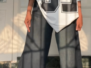 Street-Ready Style: Oversized Mesh Graphic Tee with Cargo Jeans 🖤👕👖