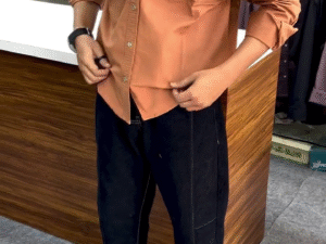 Bold Casual Style: Carrot Orange Cotton Shirt for a Modern Everyday Look