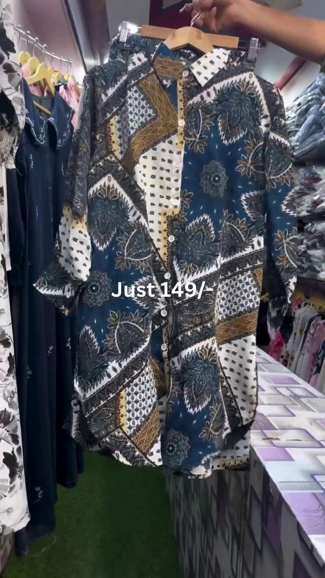 Boho Printed Oversized Casual Shirt - Image 3