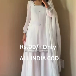 Elegant White Anarkali Suit Set
