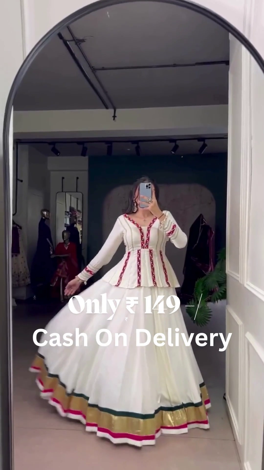 Designer White Peplum Sharara Set - Image 2
