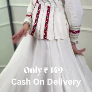 Designer White Peplum Sharara Set