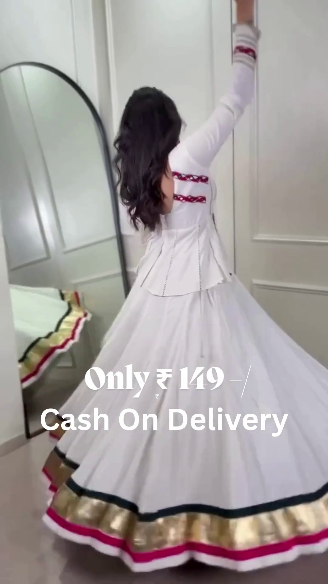 Designer White Peplum Sharara Set - Image 4