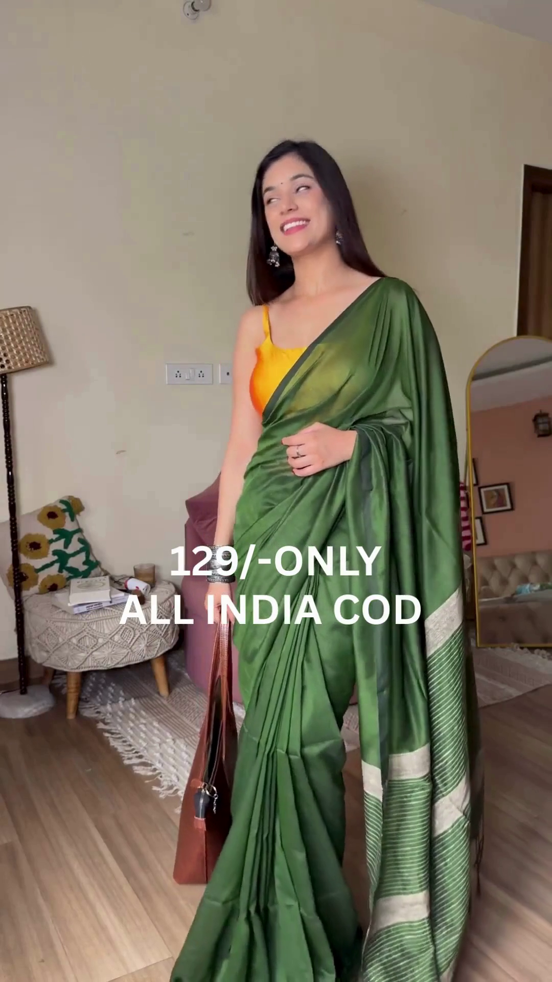 Golden Pink Party Wear Silk Saree