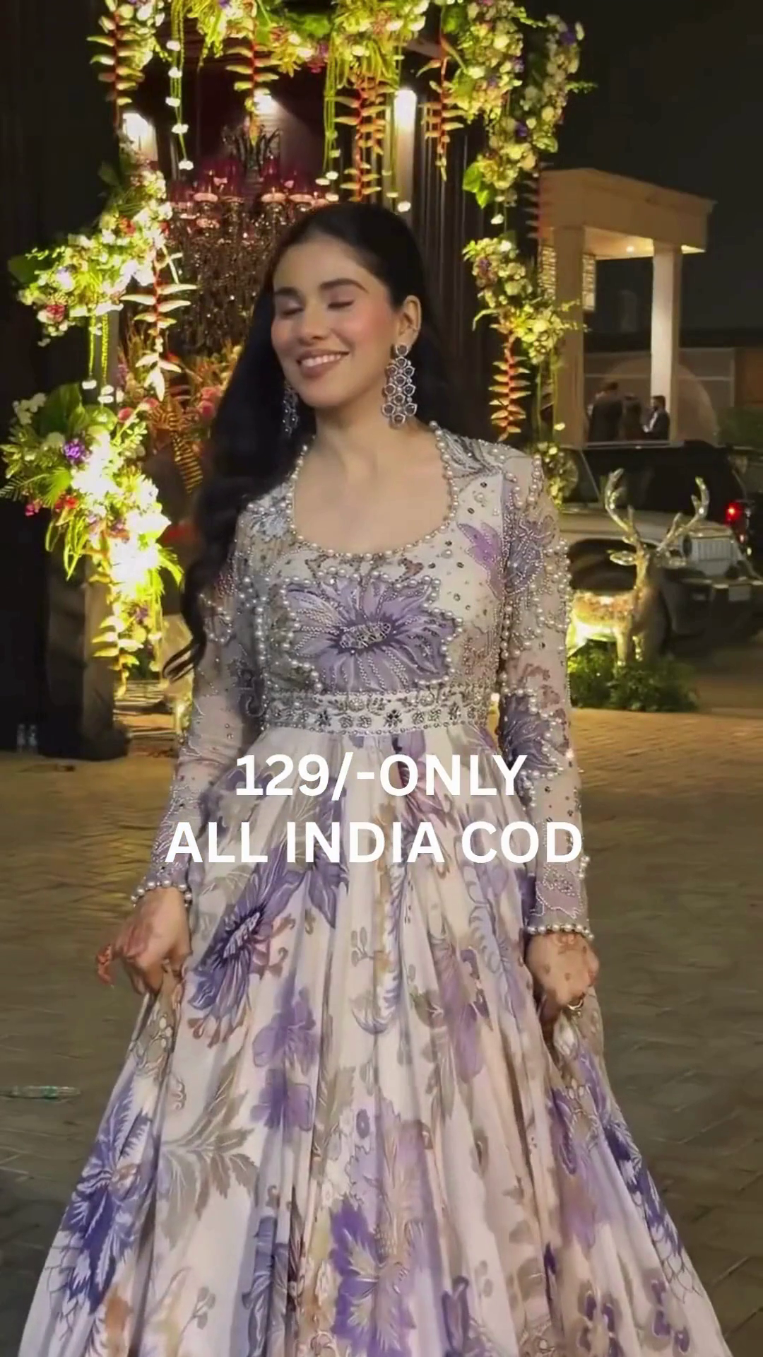 Luxury Pearl Embellished Party Gown