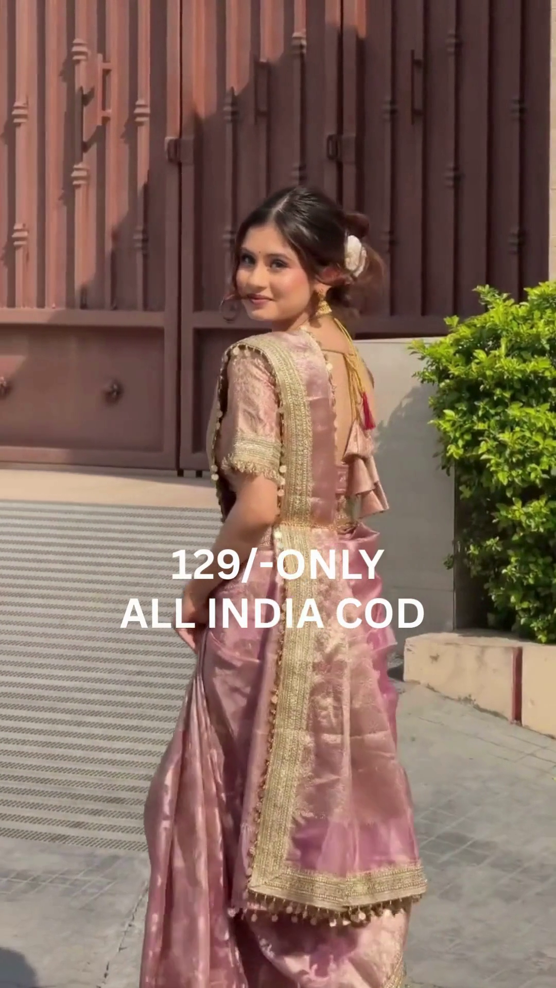 Soft Pink Traditional Silk Saree - Image 6