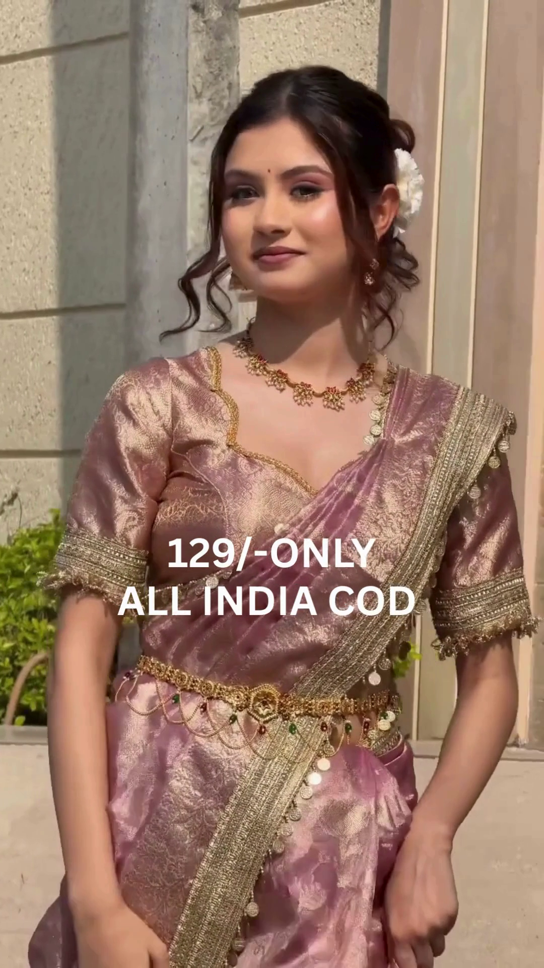 Soft Pink Traditional Silk Saree - Image 5