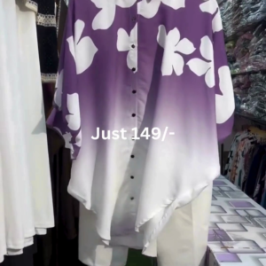 Purple Ombre Casual Shirt & Shorts Set
